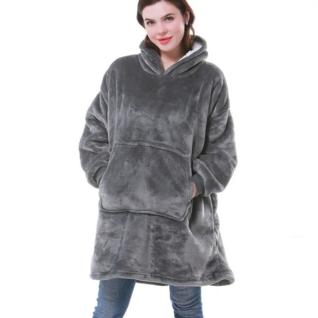 Large Hoodie Blanket With Sleeves