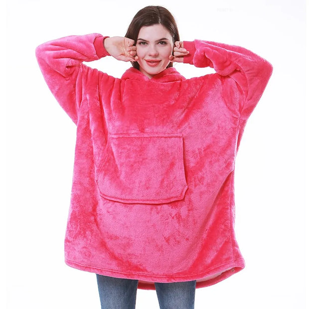 Large Hoodie Blanket With Sleeves